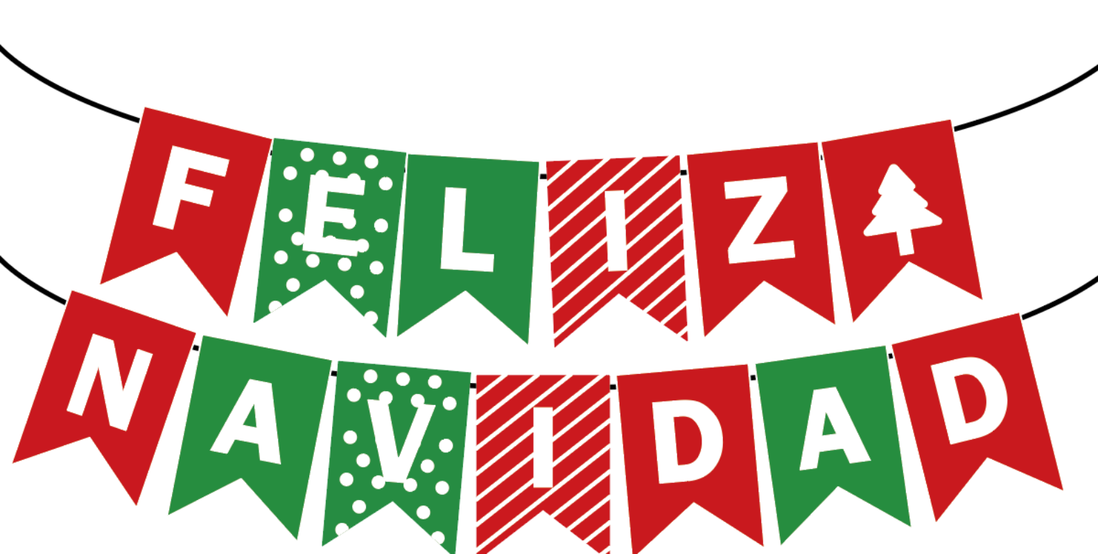 节日派对装饰  彩印拉旗  210克白卡 西语 圣诞节 FELIZ NAVIDAD 毕业布置场景派对布置用品装饰2