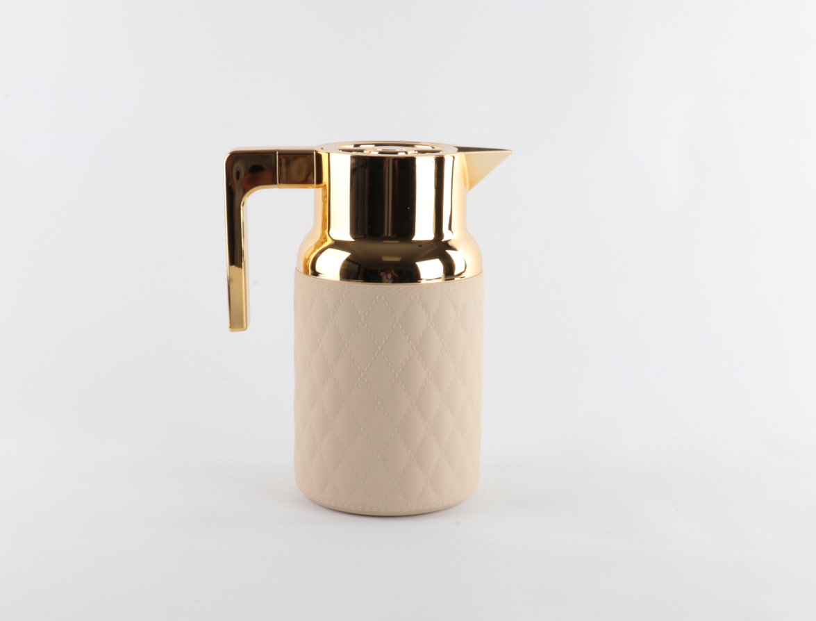 EJSHE 中东土耳其咖啡壶仿皮革保温瓶镀金茶壶简约欧式保温壶畅销