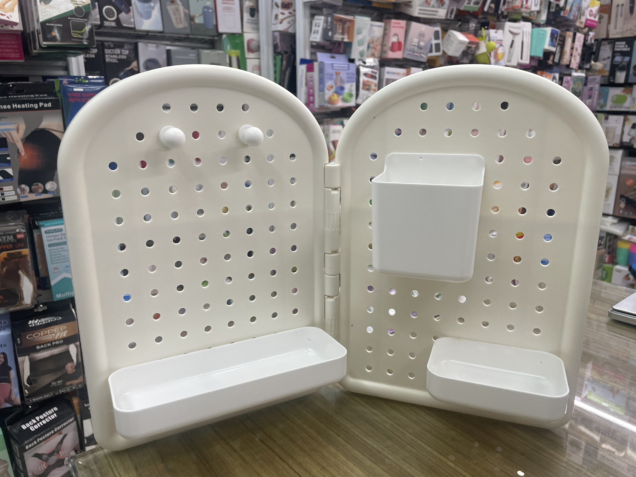 创意DIY家用角落洞洞板置物架，墙上免打孔收纳架，墙角摆放架817详情17