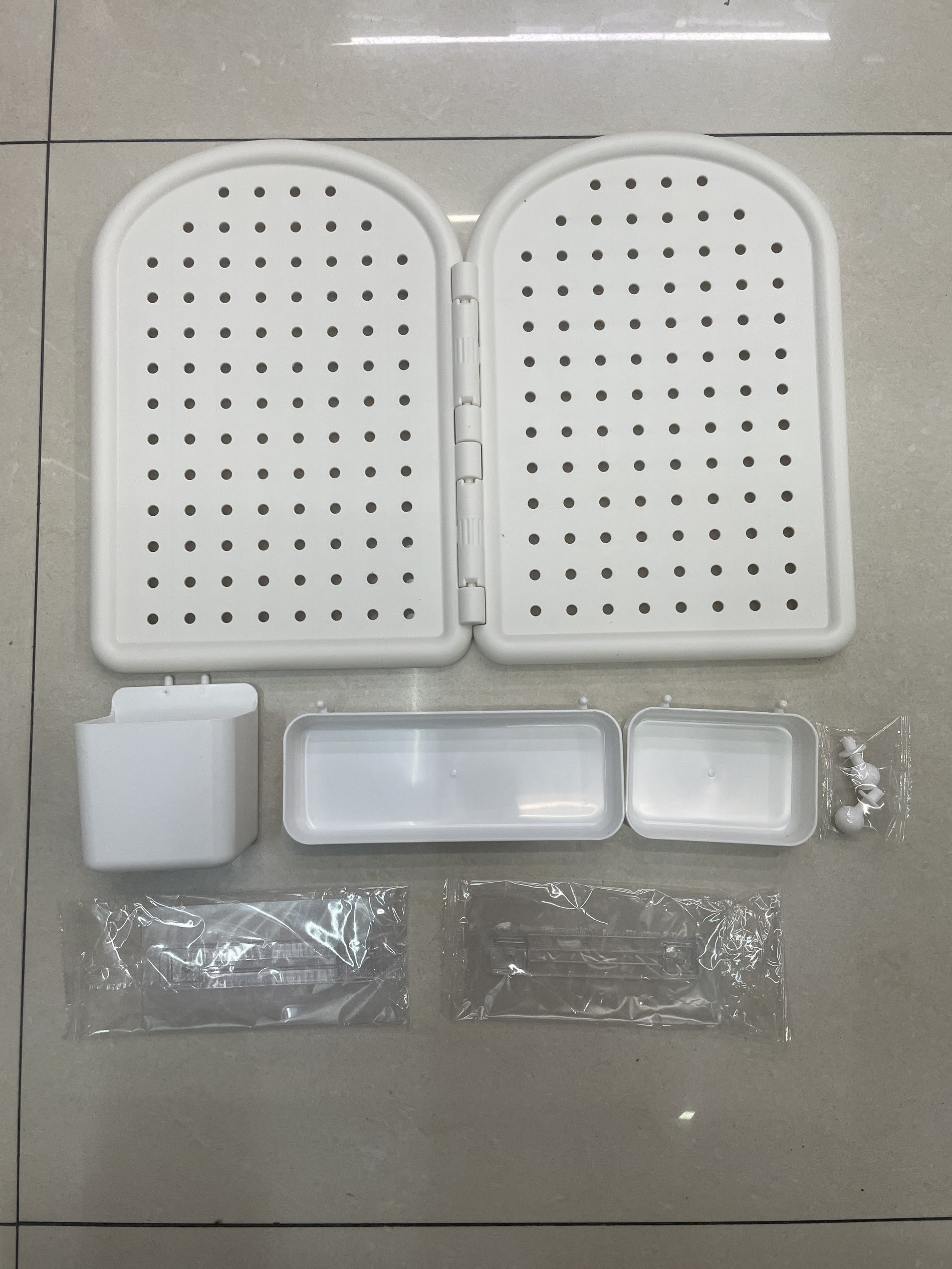 创意DIY家用角落洞洞板置物架，墙上免打孔收纳架，墙角摆放架817详情16