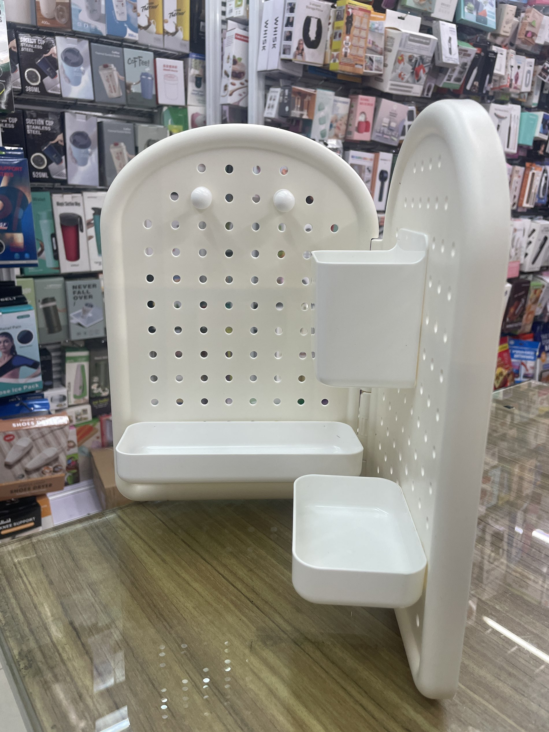 创意DIY家用角落洞洞板置物架，墙上免打孔收纳架，墙角摆放架817详情20