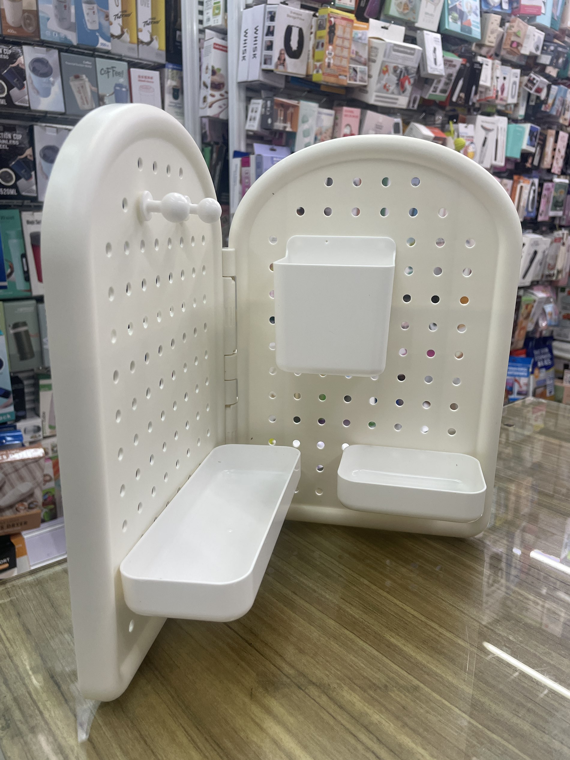 创意DIY家用角落洞洞板置物架，墙上免打孔收纳架，墙角摆放架817详情18