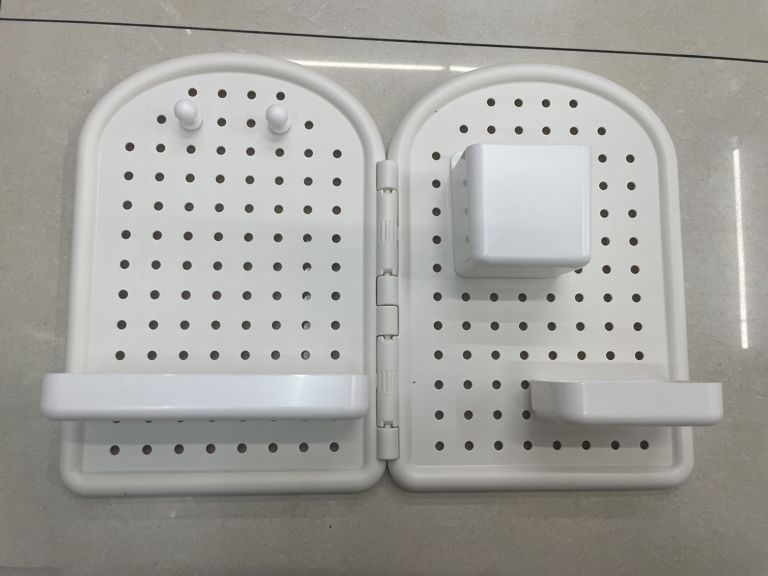 创意DIY家用角落洞洞板置物架，墙上免打孔收纳架，墙角摆放架817详情19