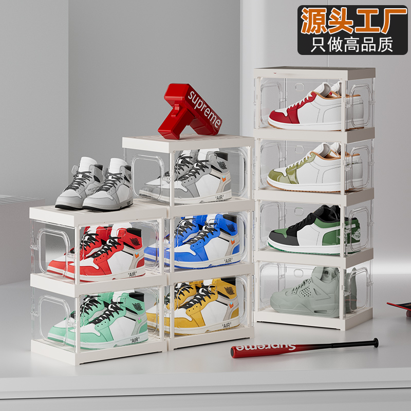 Shenghong Home Transparent Shoe Cabinet, Living Room Shoe Rack, Side Opening Display Of Sneakers, Shoe Wall, Foldable Shoe Storage Wonder, Acrylic Shoe Box, Figurine Box