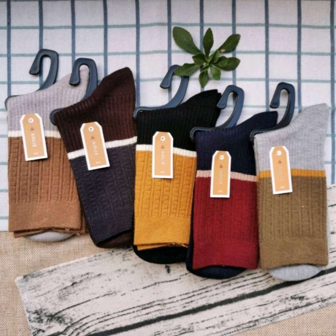 高档双针机袜子批发 精品商务男士羊毛袜 羊绒双针男袜