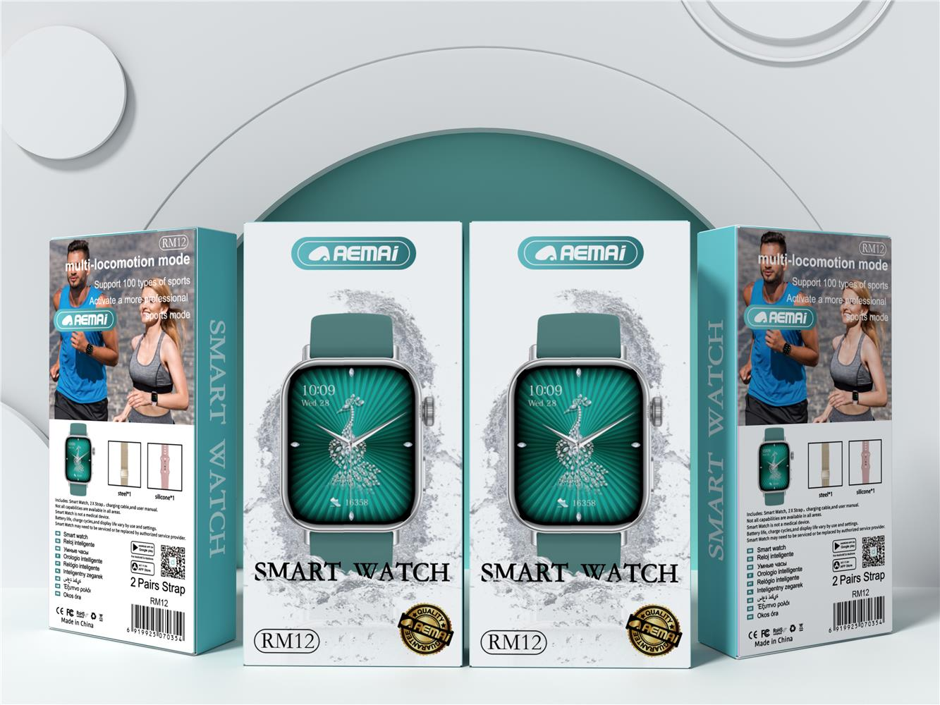 AEMAi Smartwatch Outdoor Sports Bluetooth Call high-definition heart rate detection Sports Watch RM12 Smartwatch