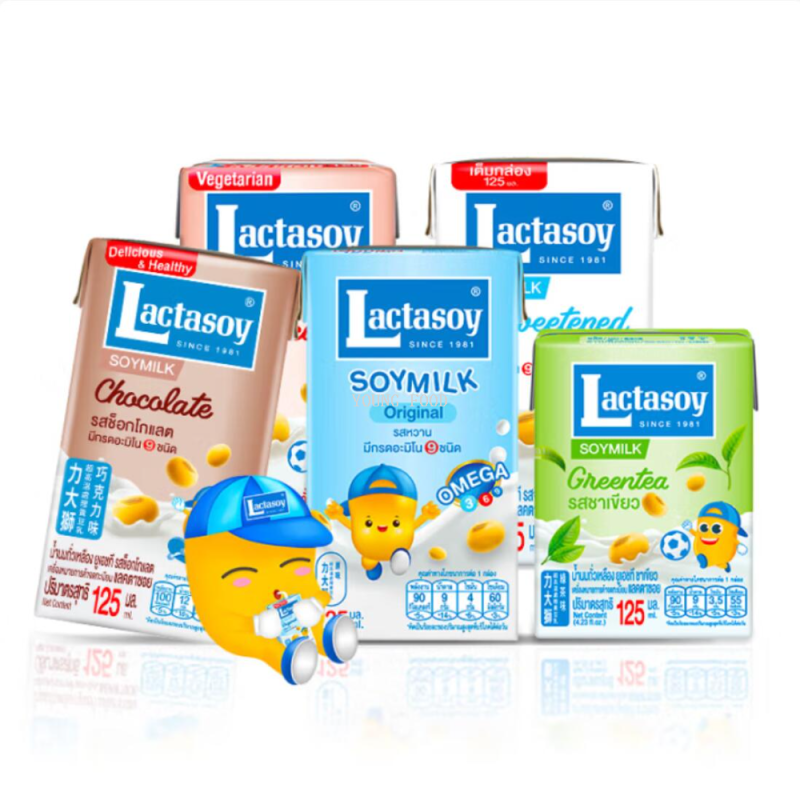 Free shipping! Thai Lida Lion Original Flavor/Chocolate Soy Milk 125ml*6 boxes/set Panipak Imported snacks Item Picture