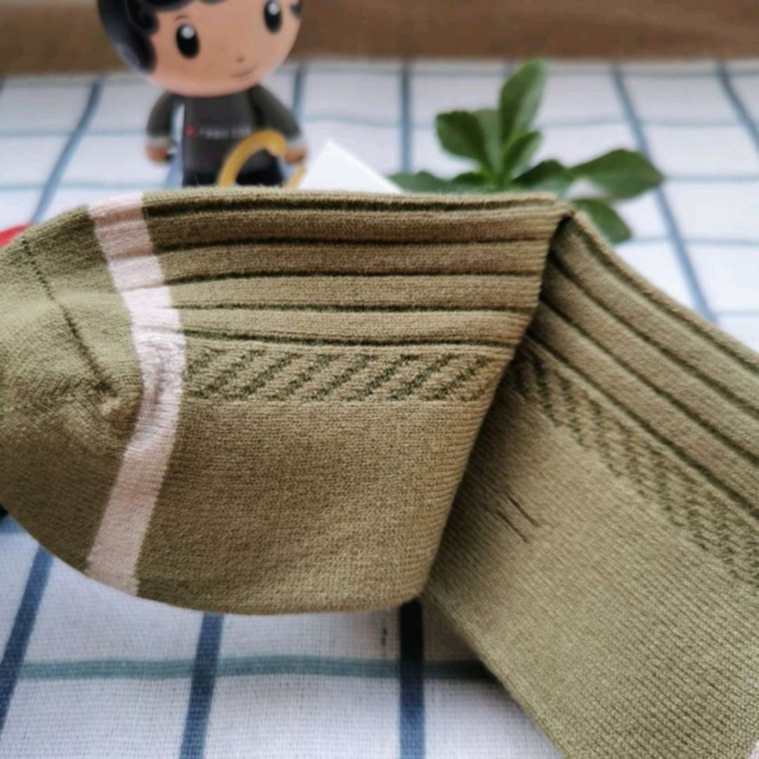 儿童羊毛袜 新疆长绒棉糖儿童羊绒袜 可爱双杠条纹儿童袜详情图11