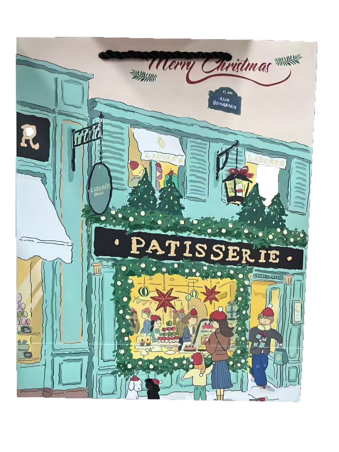 定制圣诞纸袋平安夜苹果盒礼袋外贸 ins风糖果圣诞礼品袋新品手提