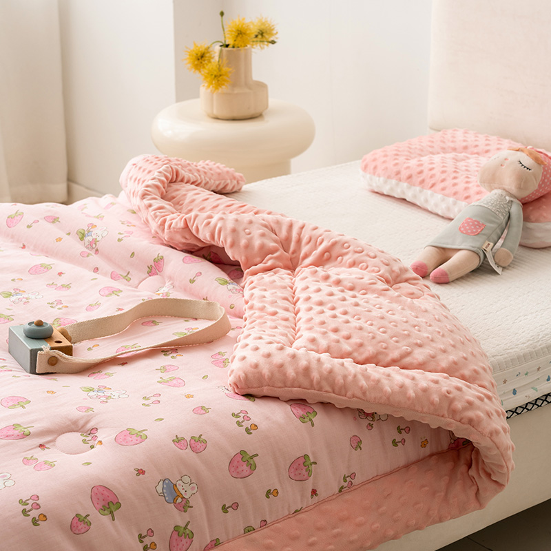 2025 秋冬新款全棉双层纱豆豆被儿童被春秋被冬被幼儿园被子系列