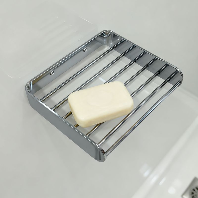 不锈钢肥皂盒壁挂免打孔置物架卫生间香皂收纳沥水盒家用浴室