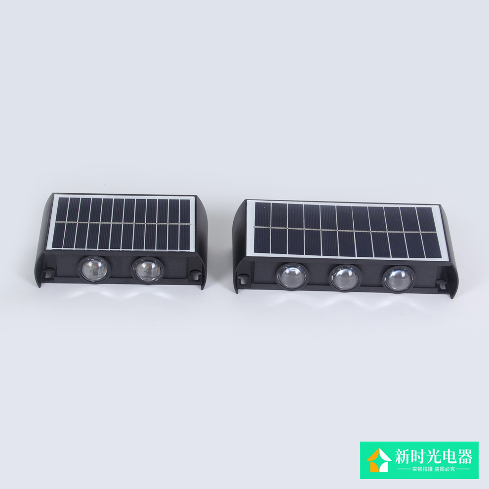 NEWDAYS品牌太阳能壁灯户外防水双头上下发光外墙灯室外阳台别墅大门口洗墙灯