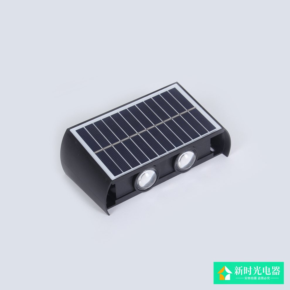 NEWDAYS brand solar wall lamps, outdoor waterproof dual-head top and bottom light-emitting exterior wall lamps, outdoor balcony, villa entrance wall-washing lamps details Picture