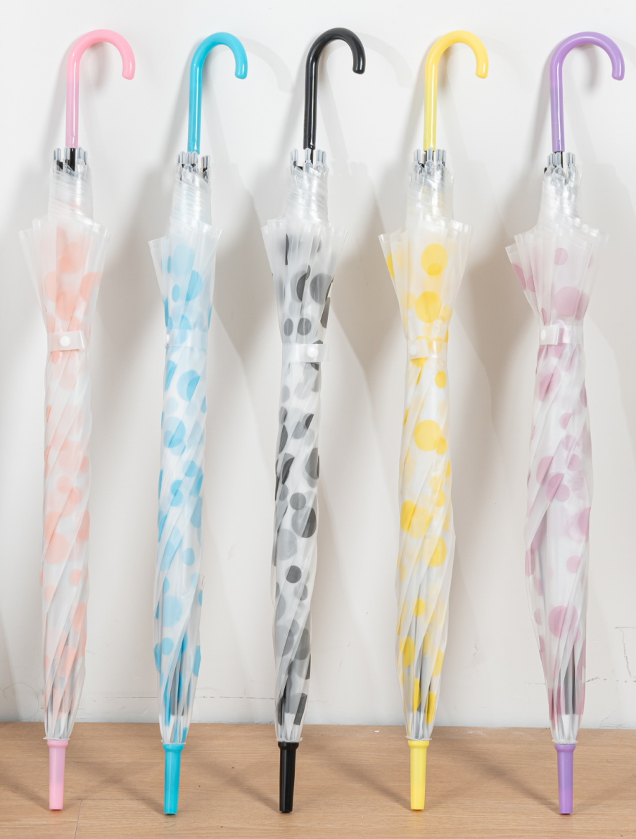 Transparent umbrella, polka dot umbrella, rainbow umbrella, frosted eva umbrella, transparent pvc umbrella detail image 3