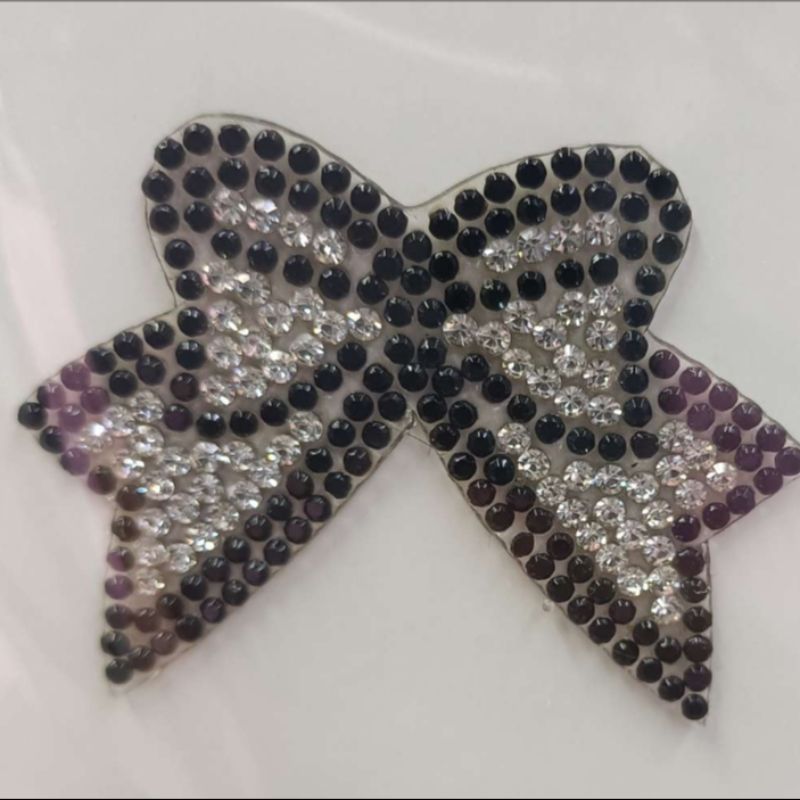 蝴蝶结胶网烫钻服装辅料饰品粉红色胶网