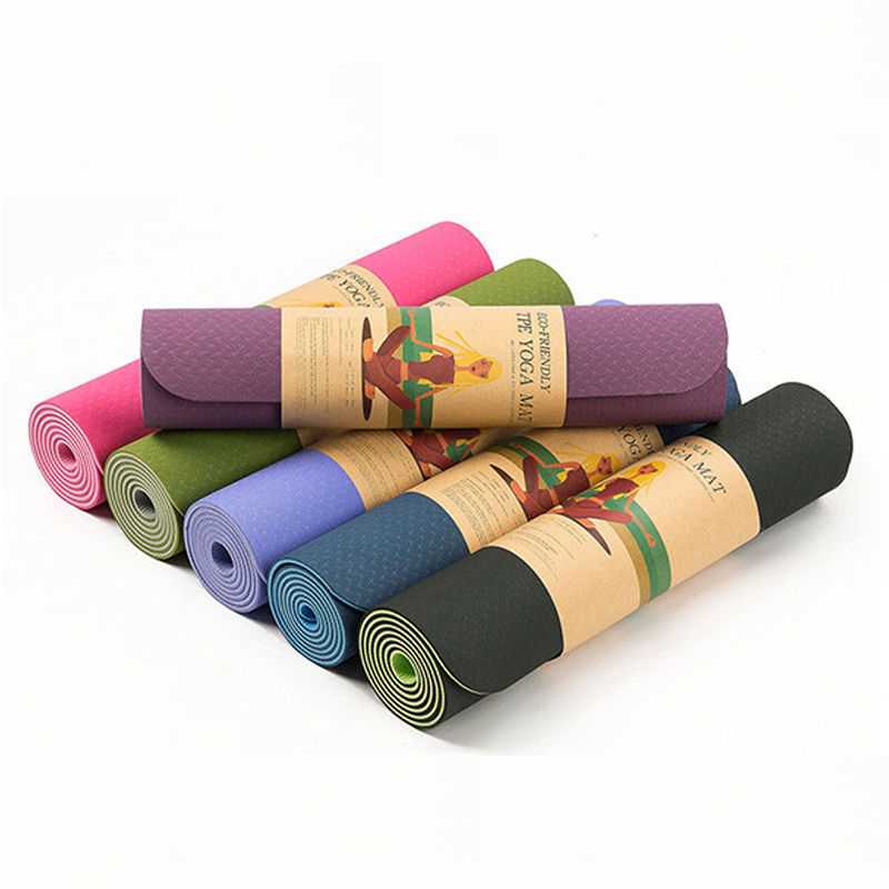 TPE双色6mm健身运动防滑瑜 伽垫