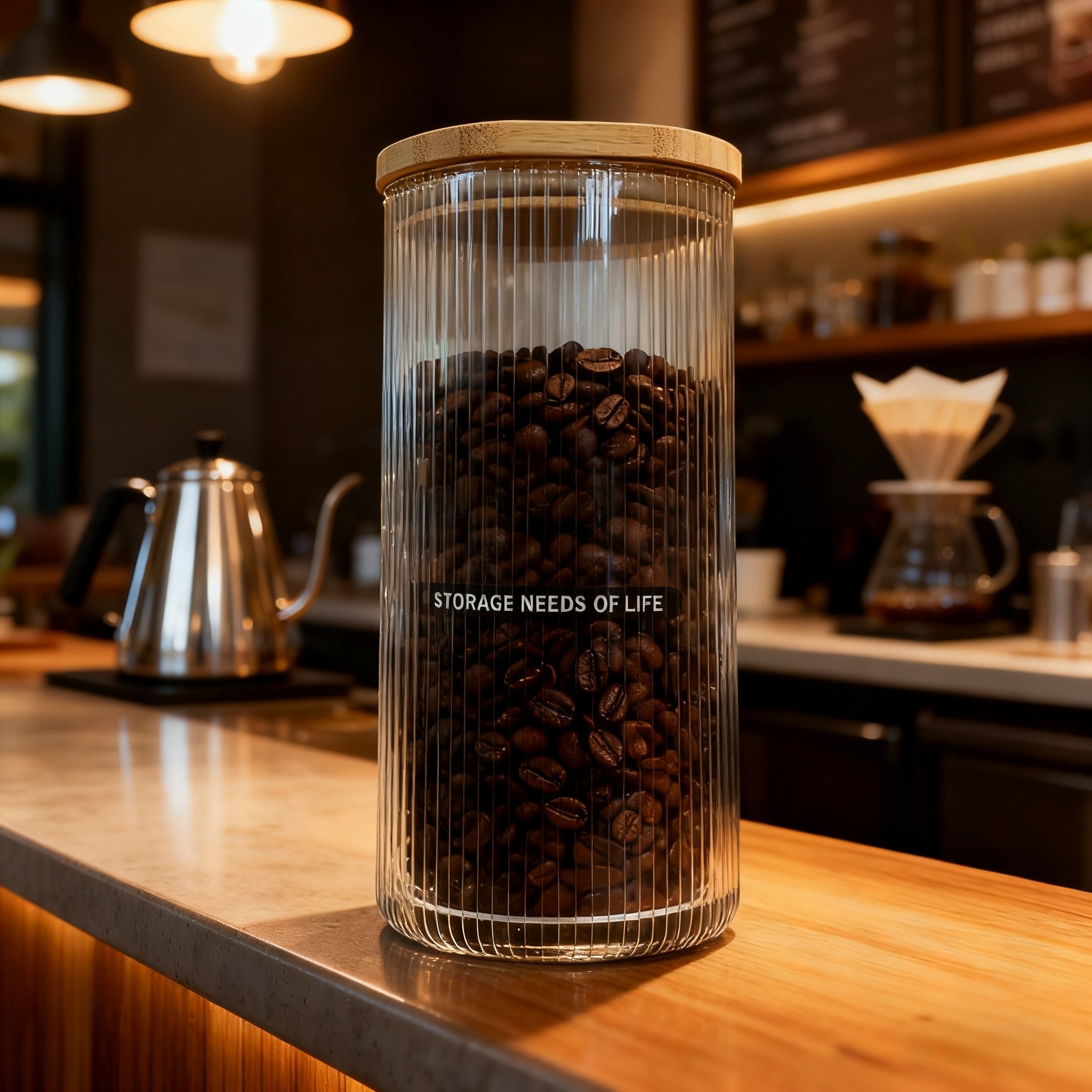 方形竖纹高硼硅储藏瓶950ml，1400ml，1800ml细节图