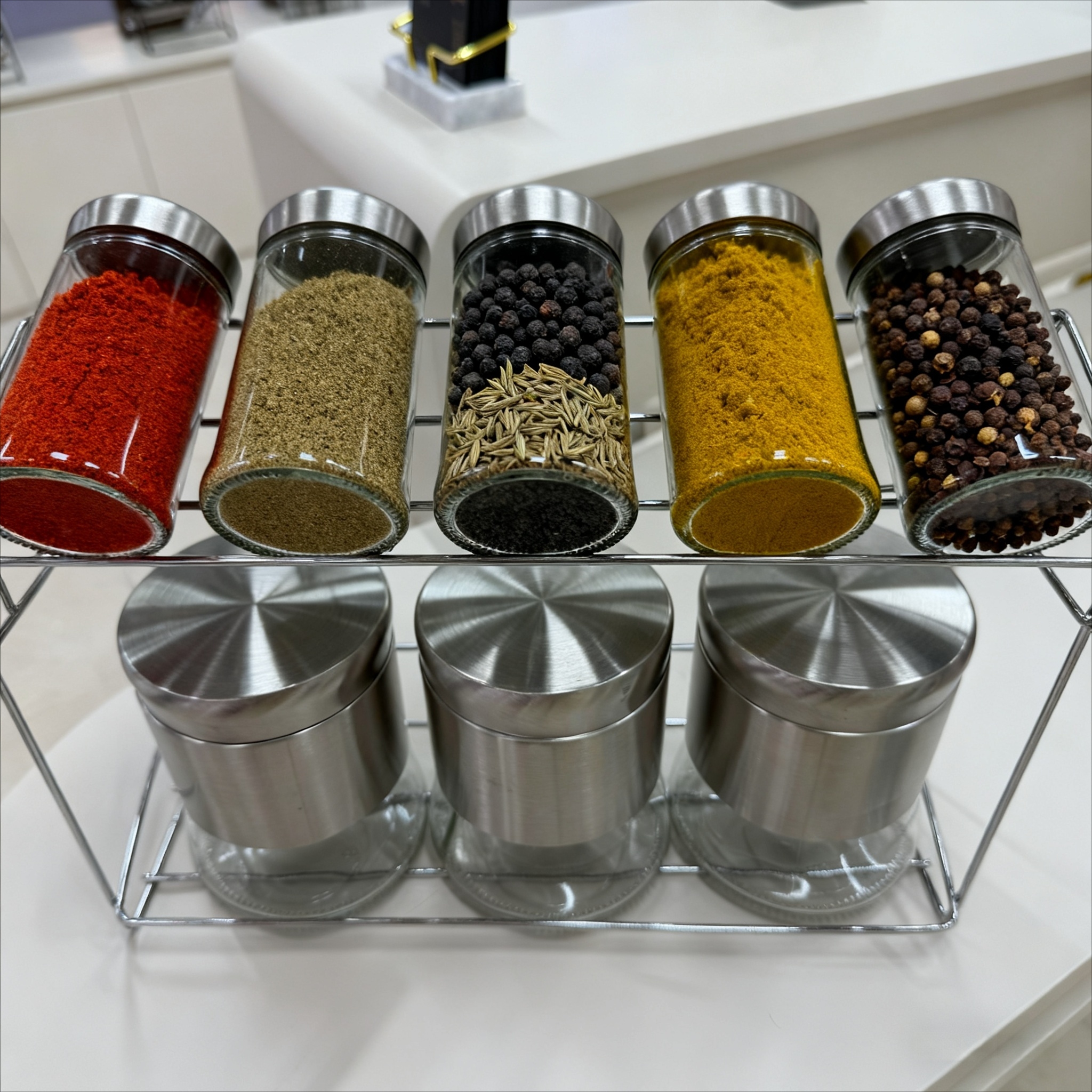 8件套带铁架不锈钢套皮玻璃瓶带铁架