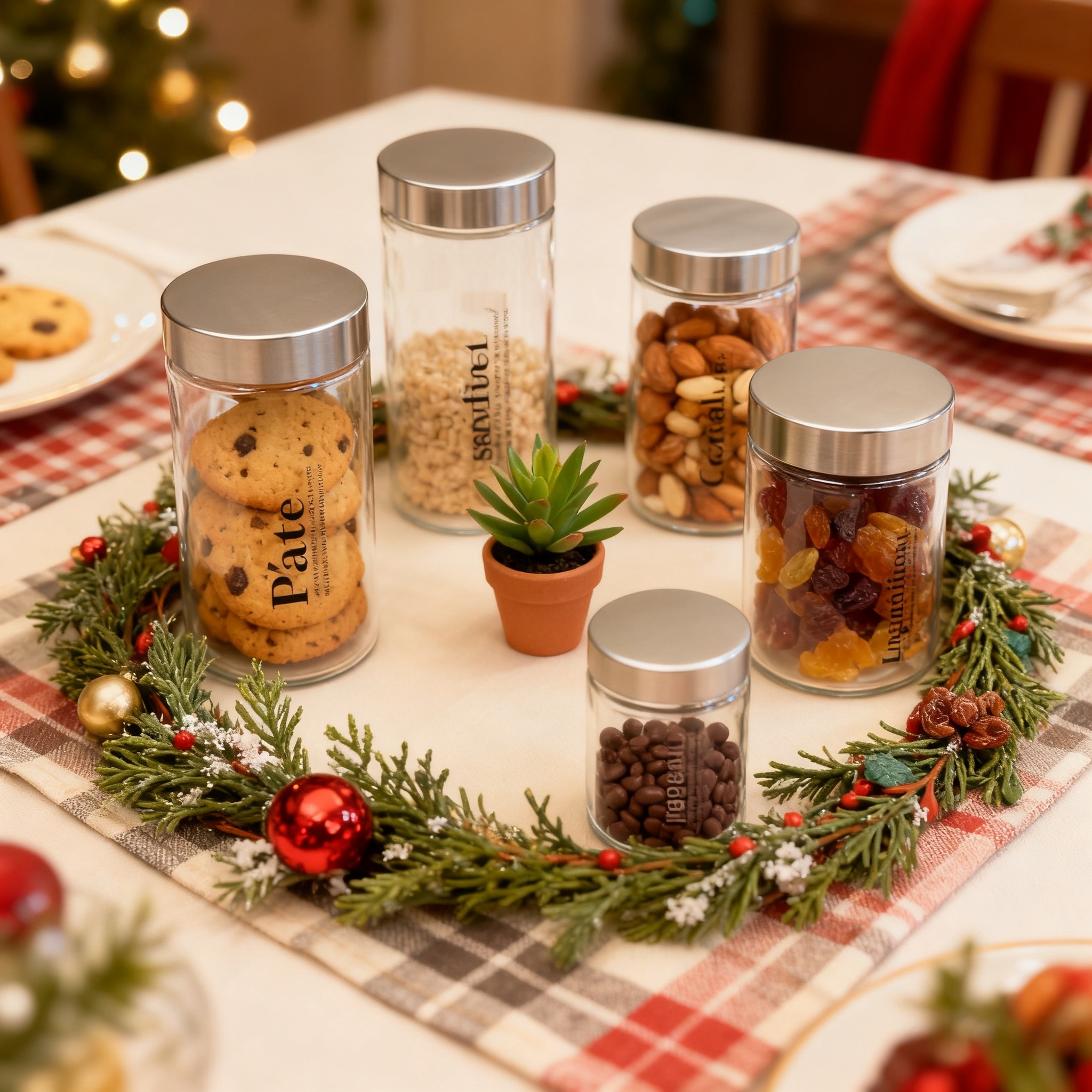 方形竖纹高硼硅储藏瓶950ml，1400ml，1800ml