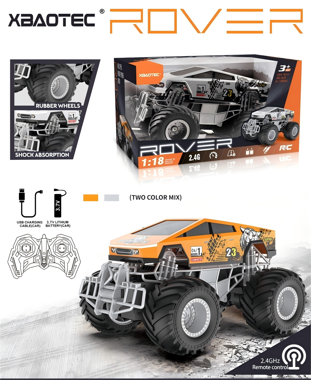 1:18 Remote-controlled Tesla pickup off-road vehicle full figure