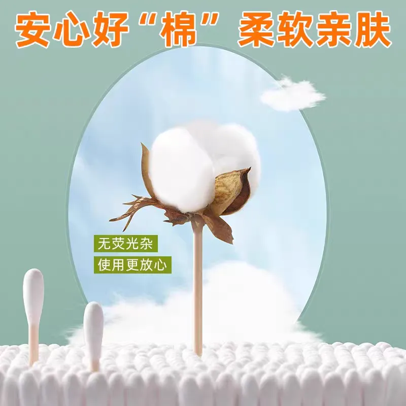 0870-300 Cartoon Panda Box baby cleaning cotton swabs, high appearance level portable cotton swabs, disposable cosmetic cotton swabs detail image 4