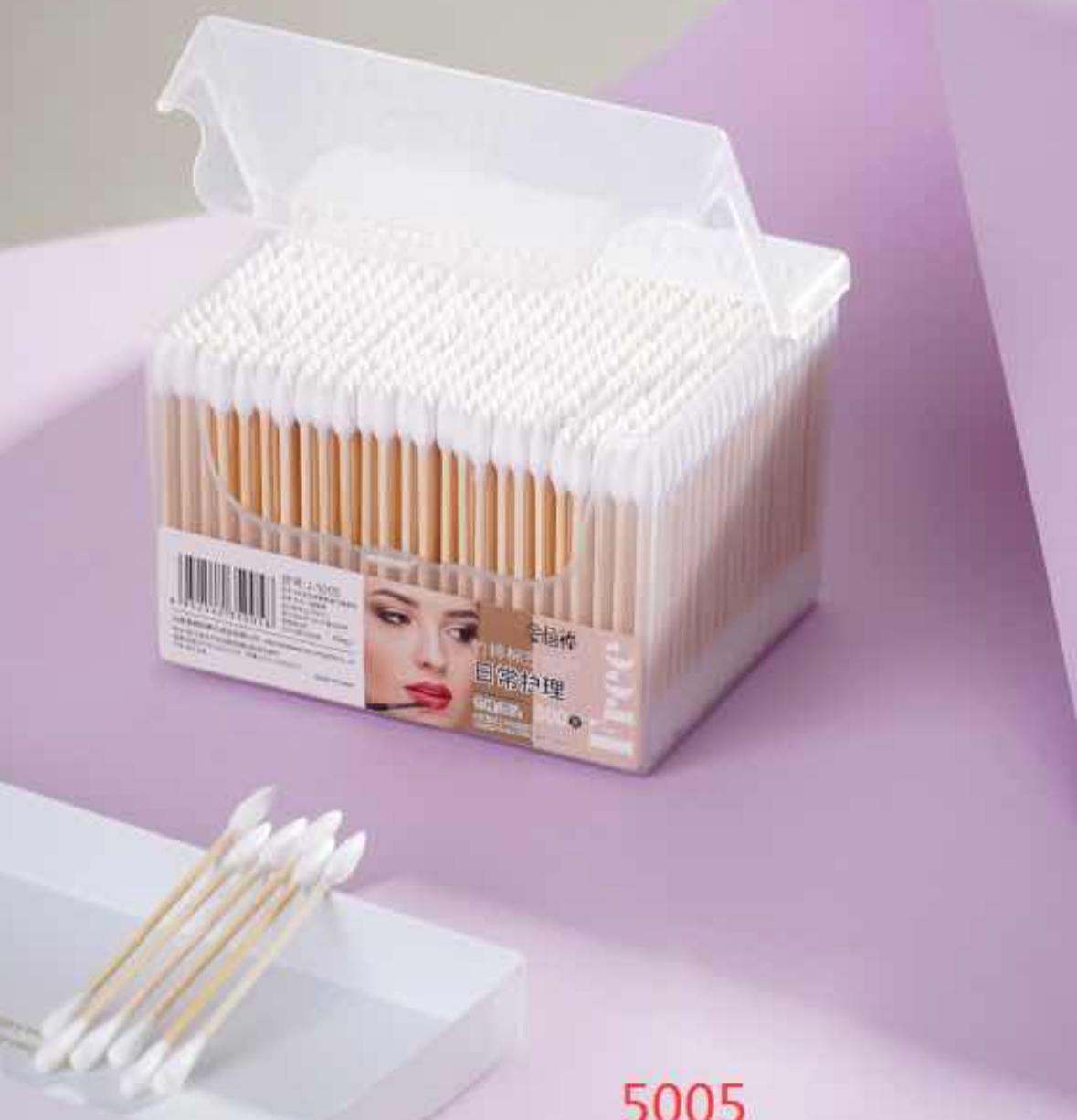5005-500 cotton double-headed cotton swabs, disposable household set, pointed cotton swabs, ear cleaning, household cosmetic cotton cotton balls