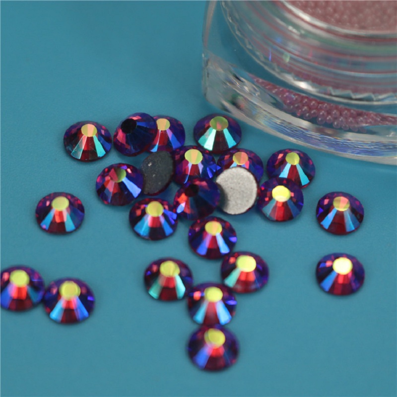 现货紫红ab彩平底钻 颜色型号齐全DIY手机壳美容美甲贴钻厂家批发烫钻