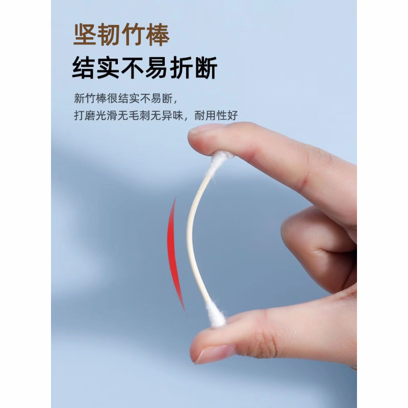 6006-120 cotton swabs for ear cleaning, makeup and makeup removal, double-headed cotton swabs for ear picking, hygiene, disposable cleaning sticks details Picture