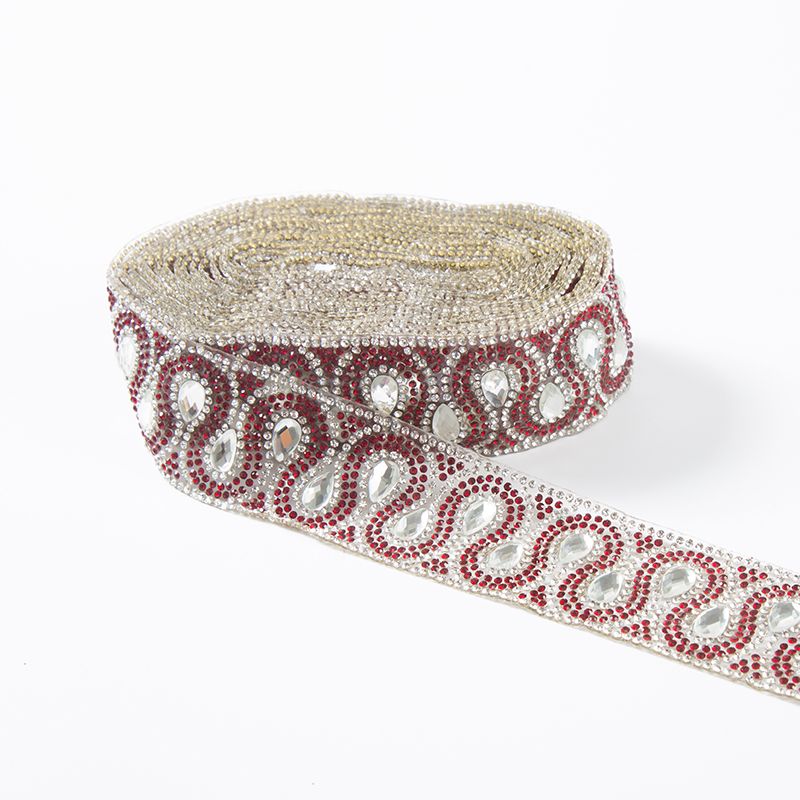 水钻烫钻花边腰带玻璃钻胶网辅料
