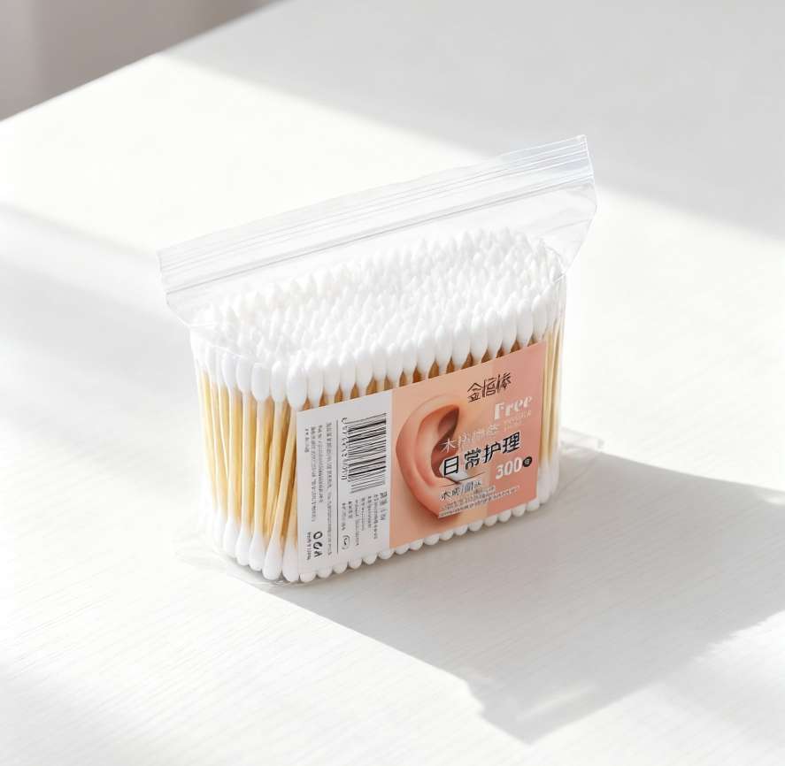 8826-300 double-headed cotton swab box, cleaning, ear cleaning, bamboo swab, cotton swab, makeup beauty swab, pointed tip, household disinfection