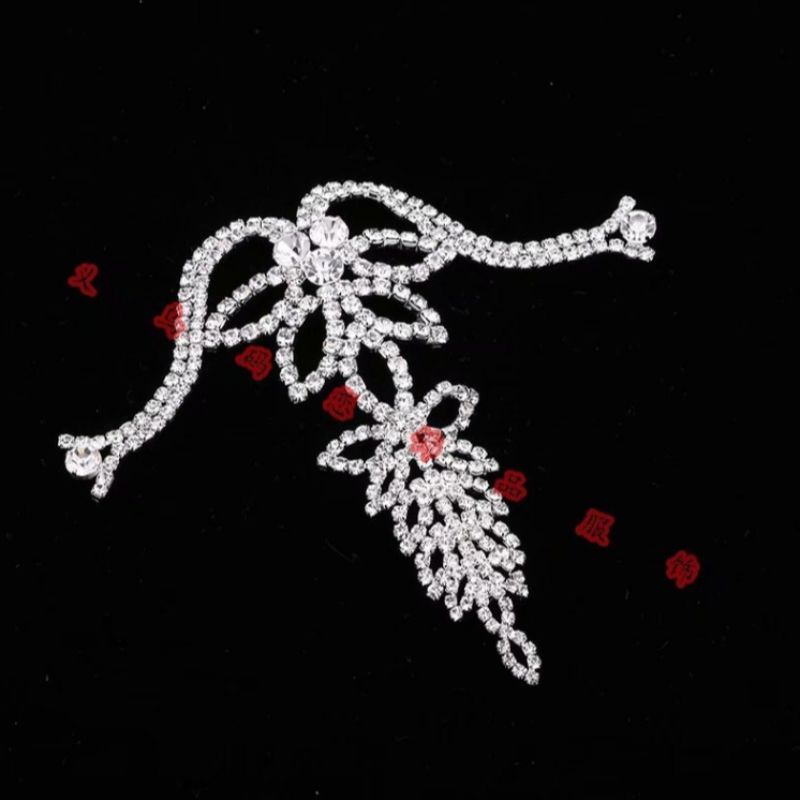 日韩时尚高档领针水钻花边闪钻链爪链服装辅料