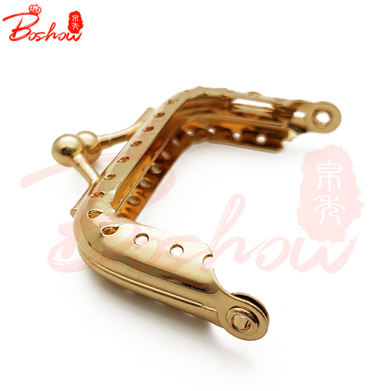 5.5cm方形光面针孔普通珠头口金提把箱包配件