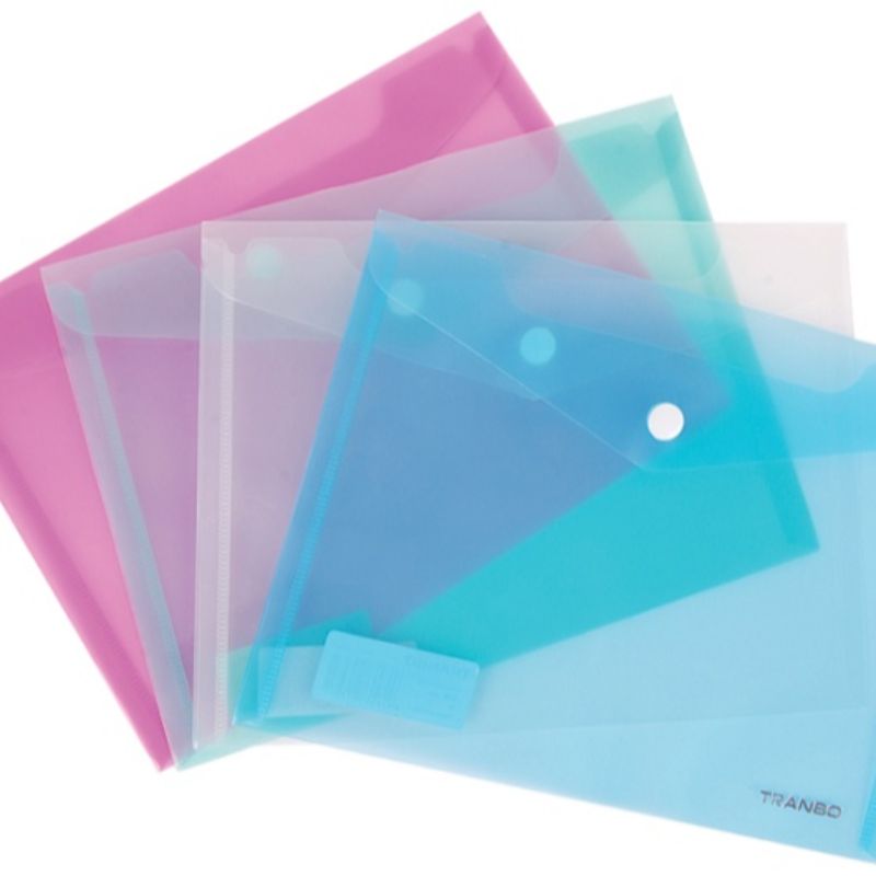 A5按扣透明文件袋塑料pp档案袋文件夹定做保  单袋