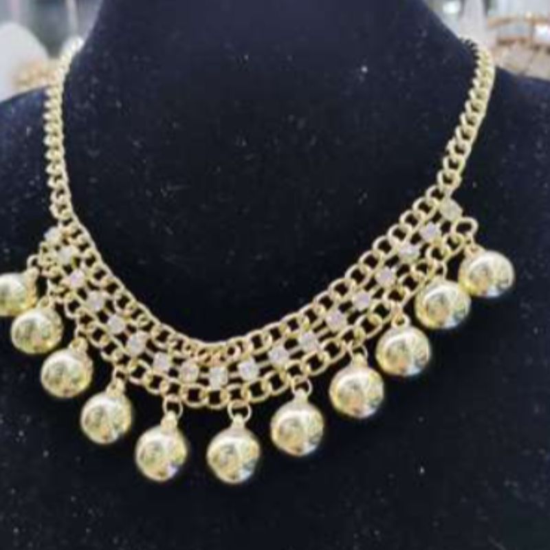 真金色项链，吊珠，钻链，铁项链 现货