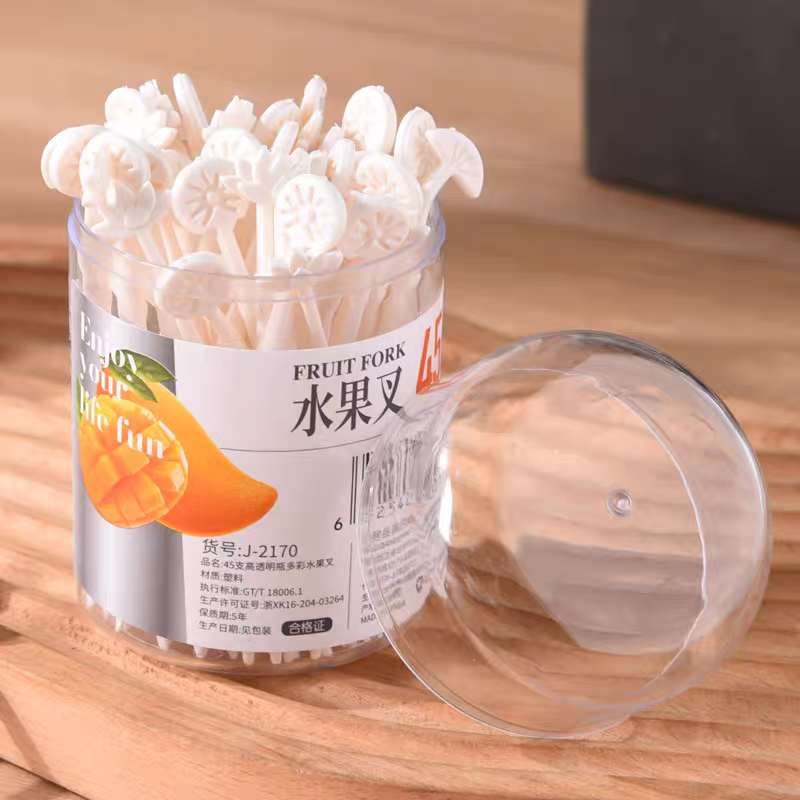 5027-30支轻奢水果叉套装家用一次性吃水果小叉子塑料蛋糕签甜品叉儿童果插产品图