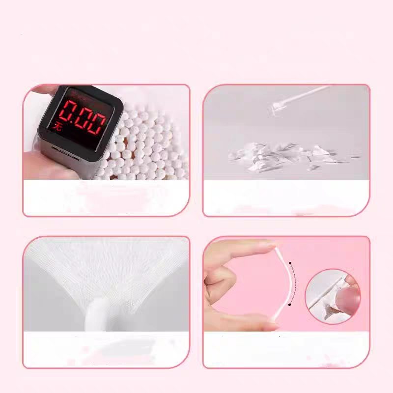 6619-120 cotton swab ear scoop two-in-one cotton swab stick disinfection care cotton swab ear scoop head ear cleaning box detail image 3