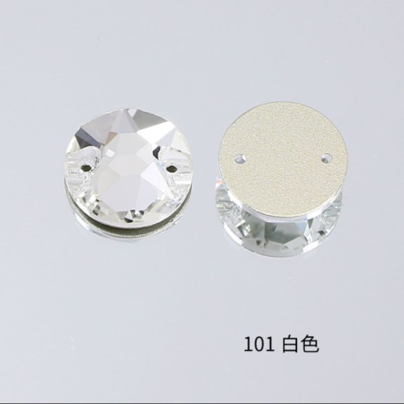 10厘卫星平扣烫钻白色辅料