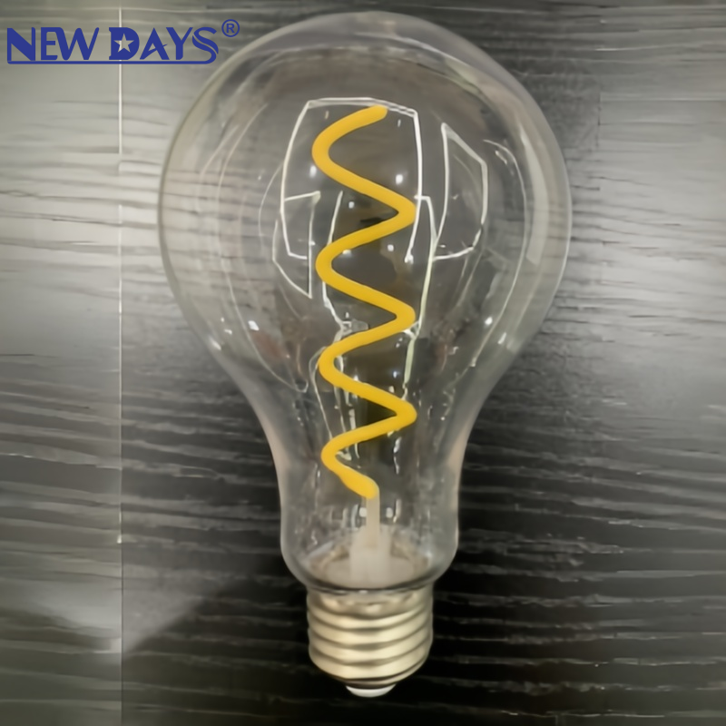 NEWDAYS brand cross-border new A60, A80, A95 anti-drop LED filament bulbs, E27 screw socket retro Edison tungsten filament bulb led flame head Specification image