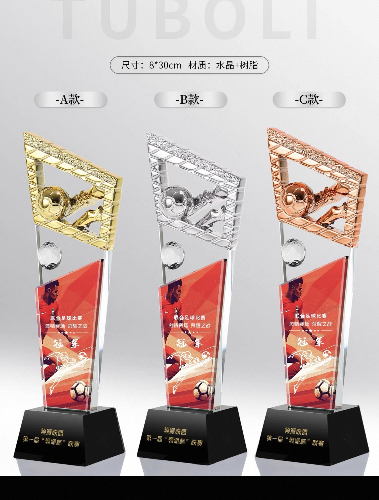 8*30cm水晶树脂奖杯3款