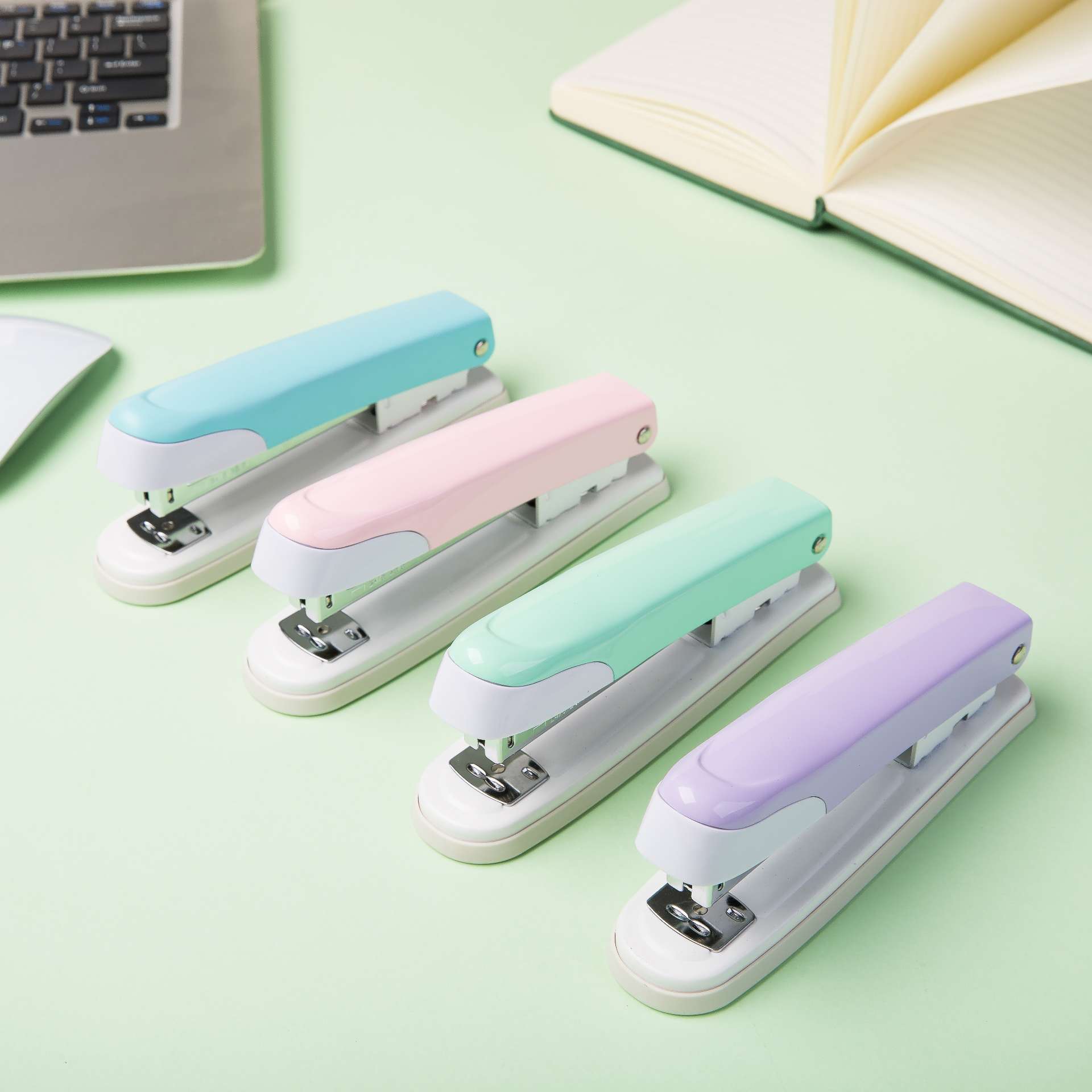 按压式，马卡龙色订书机