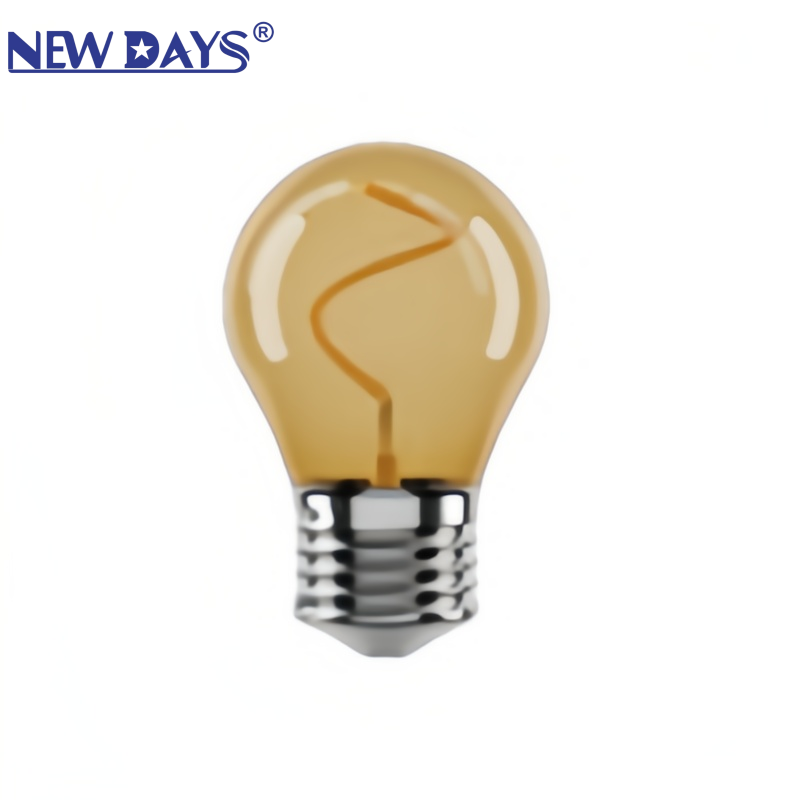 NEWDAYS brand cross-border new round bubble LED filament lamp, brown and amber color pointed bubble tungsten filament candle bulb, warm light led flame head Specification image