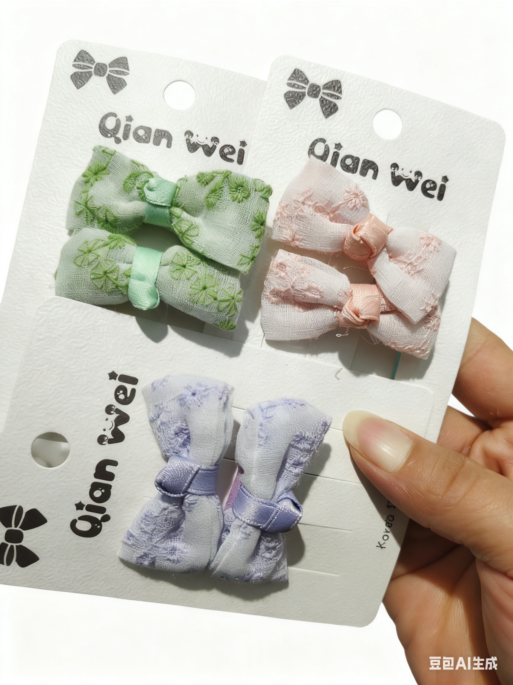 蕾丝布艺蝴蝶结发夹，韩系设计发卡，精致可爱俏皮，尽显温柔少女感
