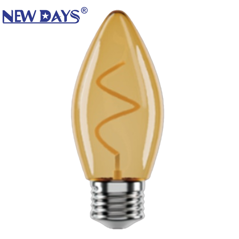 والمصابيح الجديدة من نوع "Newdays" العابرة للحدود والمصابيح "LED" المصنوع C35 المصنوع من نوع "LED"، هي مصابيح شمعة من نوع فراميت من نوع العنبر Item Picture
