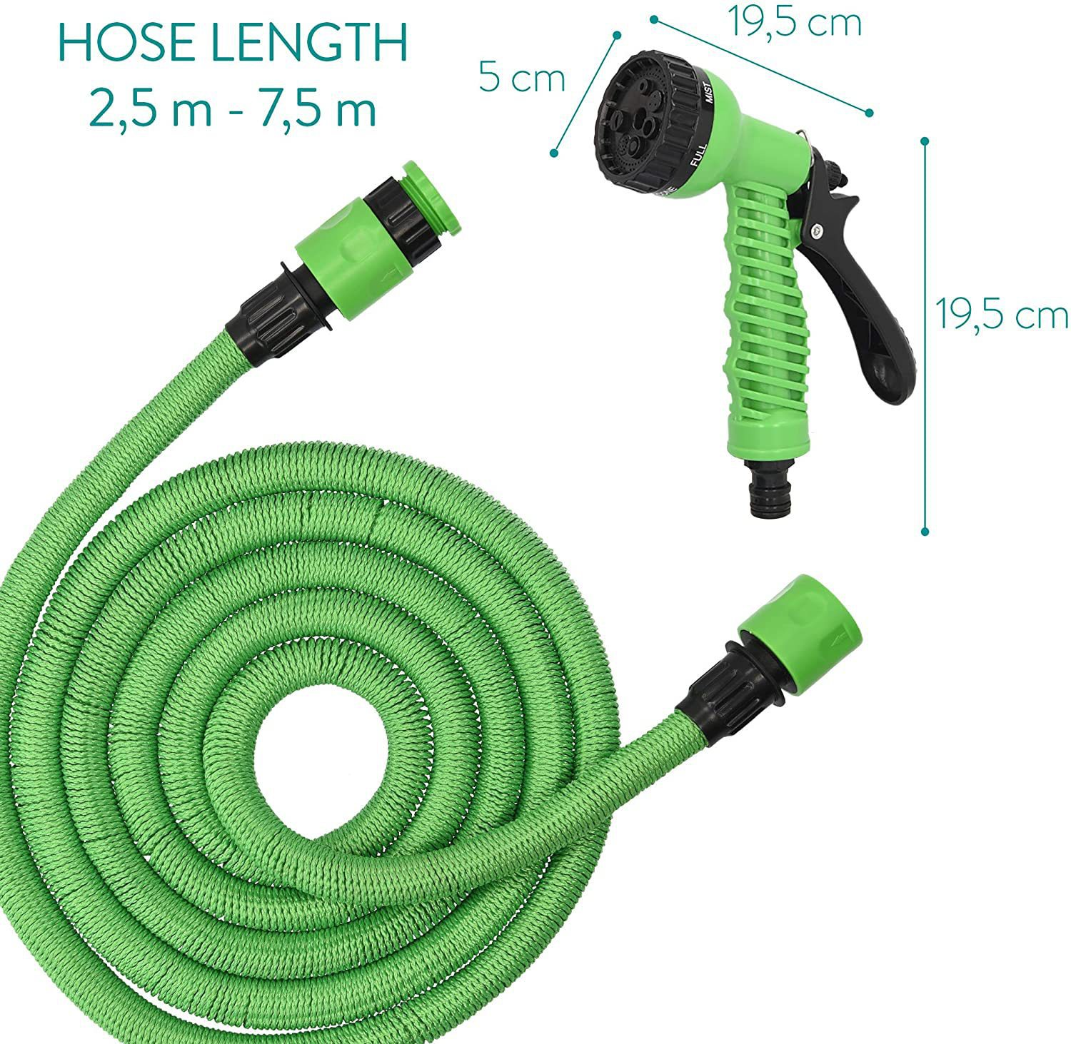 Cross-border exclusive household car wash and flower watering water pipe connection faucet automatic telescopic hose, gardening multi-functional water gun water pipe set details Picture
