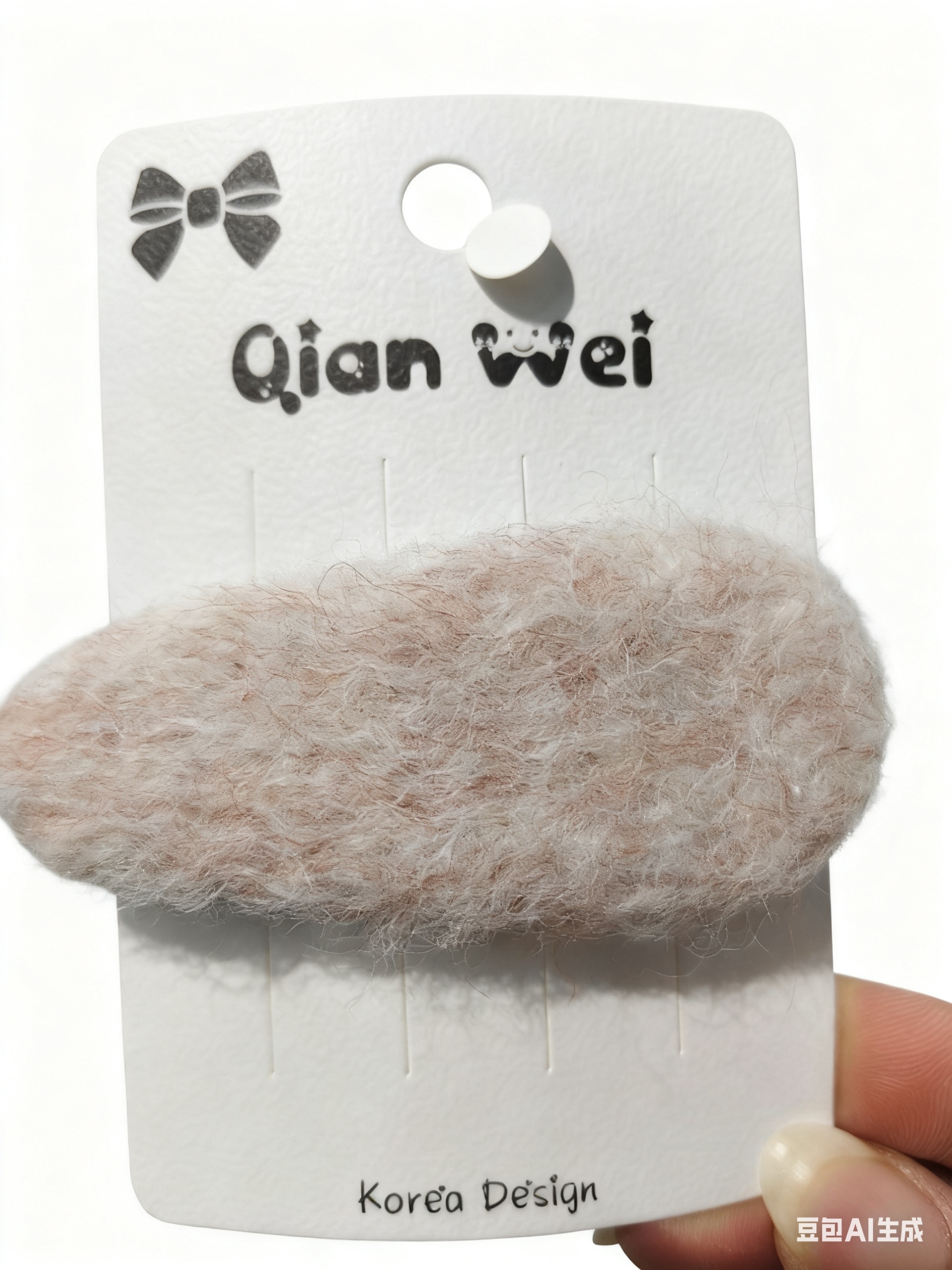 毛绒混色发夹，韩系设计，触感柔软，轻松打造甜美可爱造型