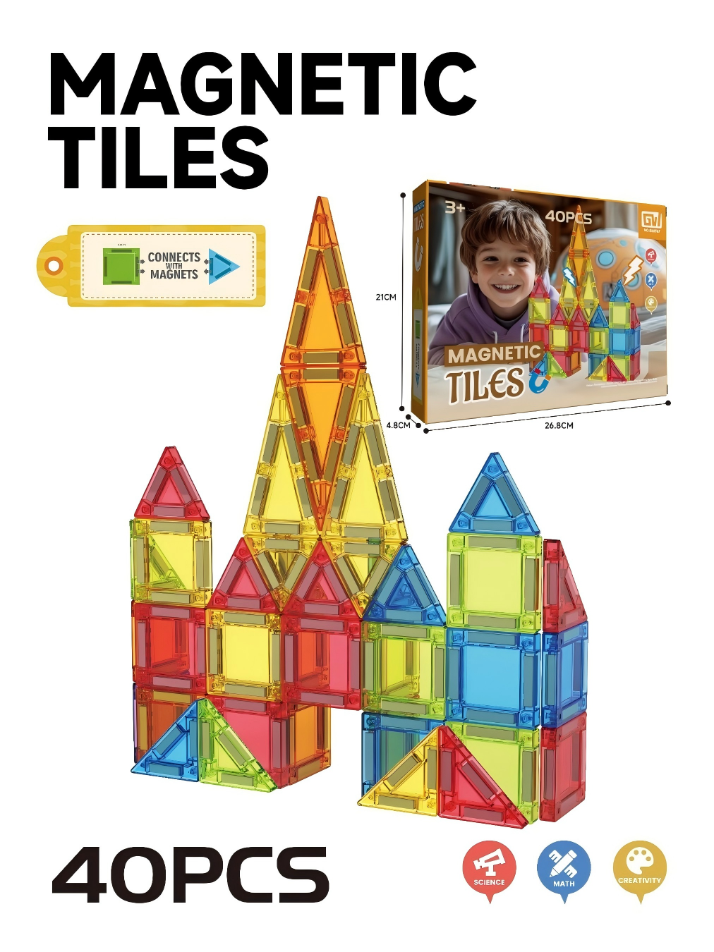 "3.75CM 40片彩窗磁力片 （转动磁铁）"