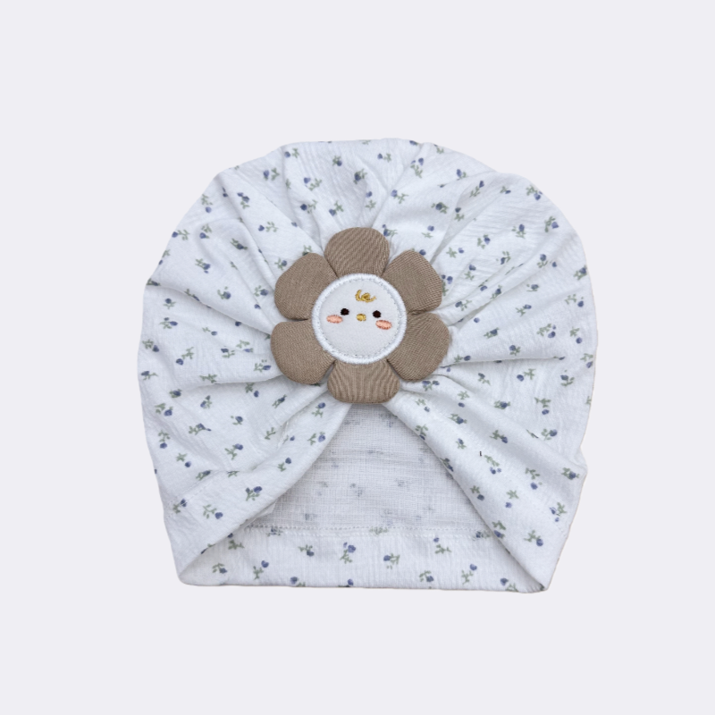 夏季立体花朵透气婴儿头巾适合2 - 5月
