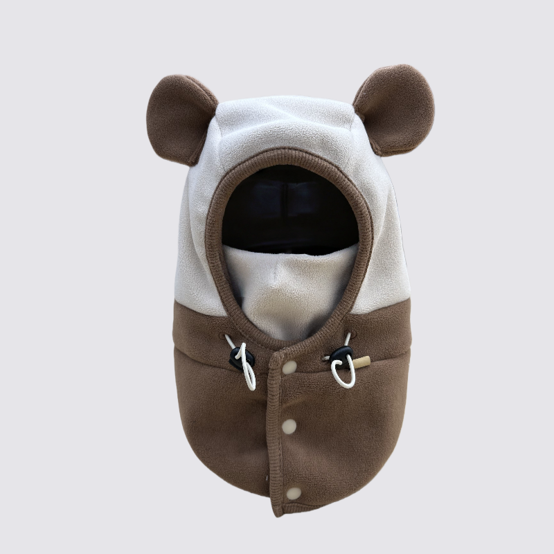 The multi-purpose mask bear one-piece cap is suitable for children aged 5 to 8 full figure