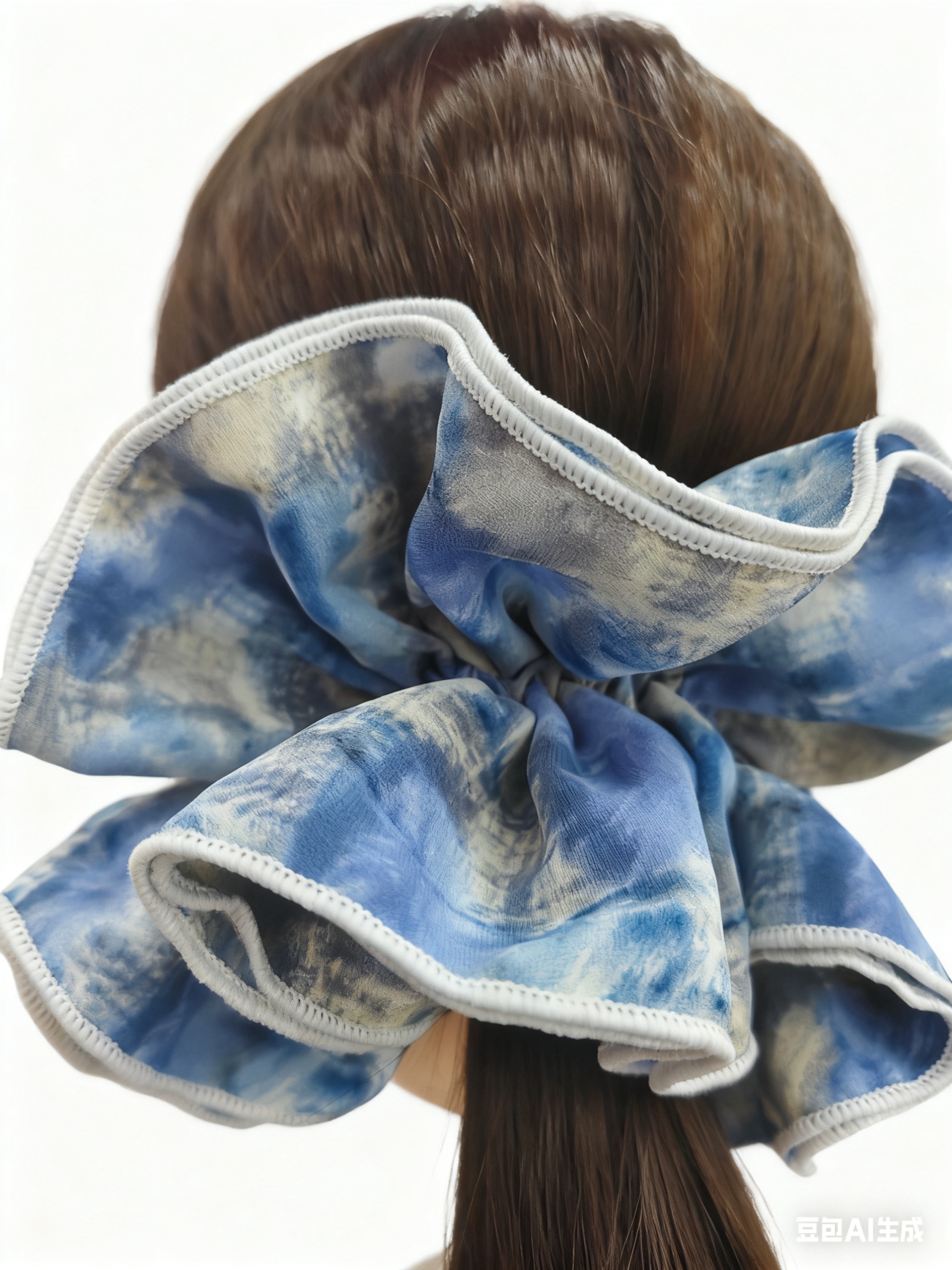 经典扎染大肠发圈，高级感大肠发圈，法系扎染大肠发圈细节图