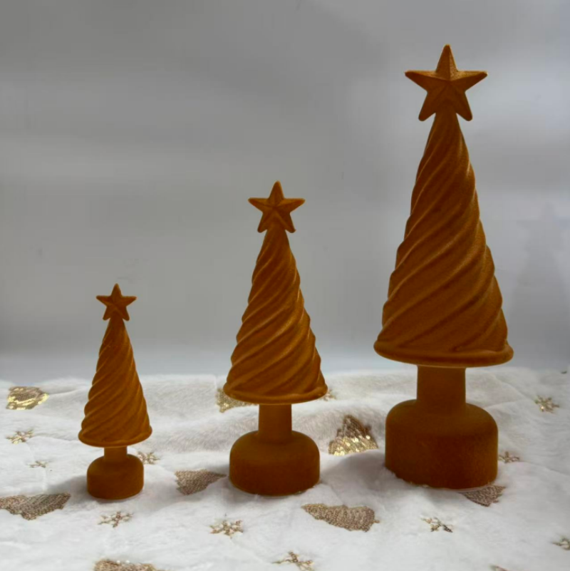 15CM25CM35CM塑料植绒带灯圣诞塔摆件装饰品详情3